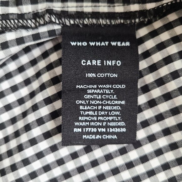 Who What Wear One Shoulder Asymmetric Top 4X Black White Gingham Target - Picture 5 of 5